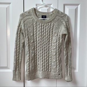 EUC American Eagle metallic cream sweater xxs
